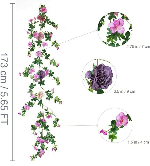 Fake Vines Artificial Flowers Cherry Blossom & Ivy Hanging Plants Greenery Garla 2