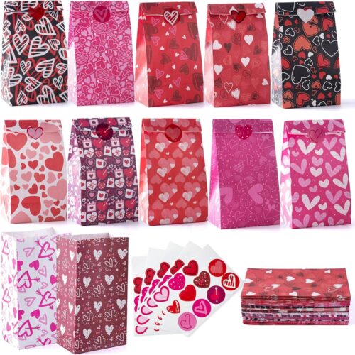 s-l1600 (11) 48 Pcs Valentines Paper Gift Bags Goodie Bags for Valentine??s Day Party Favors