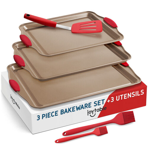 s-l1600 (14) 3 Piece Baking Sheets Pan Set Small, Medium & Large Nonstick Cookie Sheets