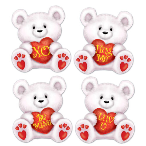 10 VALENTINE'S DAY Party Decoration Mini VALENTINE BEAR Beistle CUTOUTS 5"