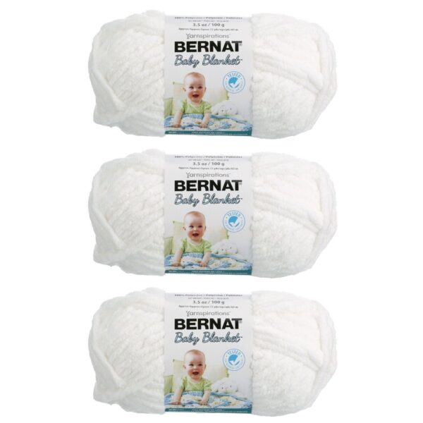 Bernat Baby Blanket Yarn (100G/3.5 OZ) Gauge 6 Super Bulky - 3 Pack 1