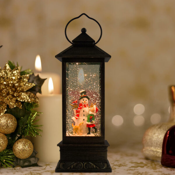 Snowman Child Christmas Musical Snow Globe Battery Operated LED Lighted Lantern 3