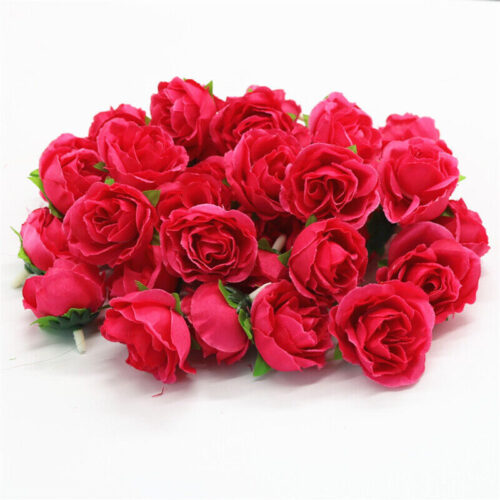 s-l1600 (20) 50pcs Artificial Fake Rose Flower Heads Silk Bulk Bouquet Wedding Party Decor