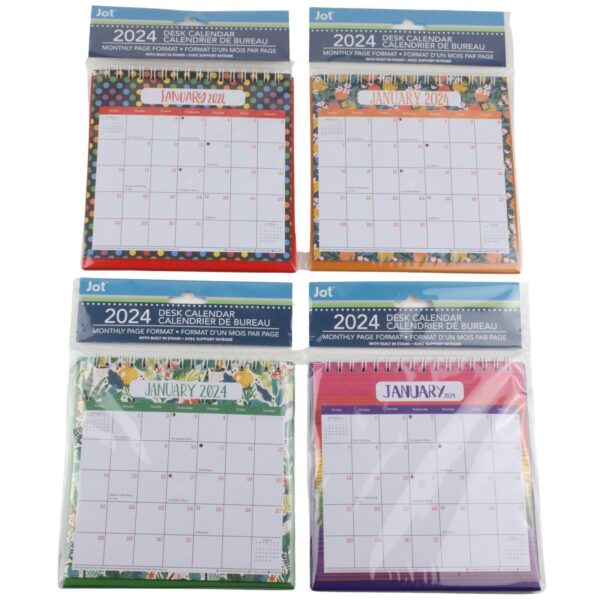 2024 Monthly Small Standing Flip Spiral Stand Up Desk Calendar 1
