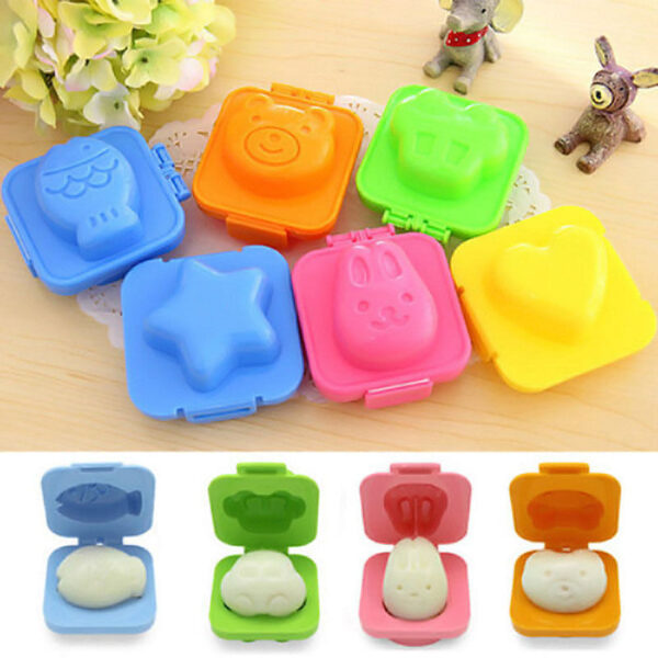 6 Pcs Boiled Egg Sushi Rice Mold Bento Maker Sandwich Cutter Decorating molding 2