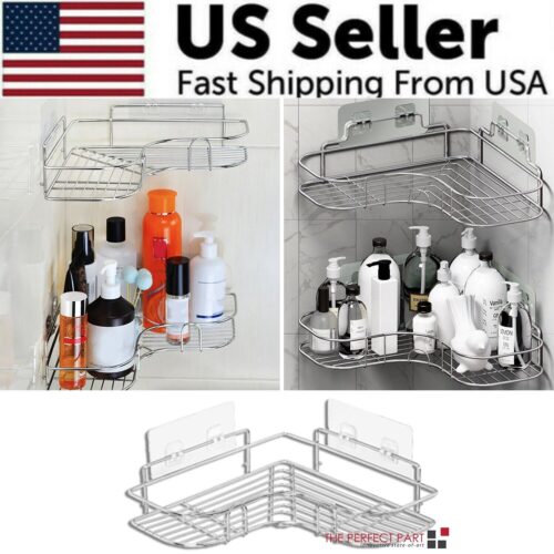 s-l1600 - 2024-01-09T142609.722 Shower Caddy Shelf Bathroom Corner Bath Storage Holder Organizer Triangular Rack