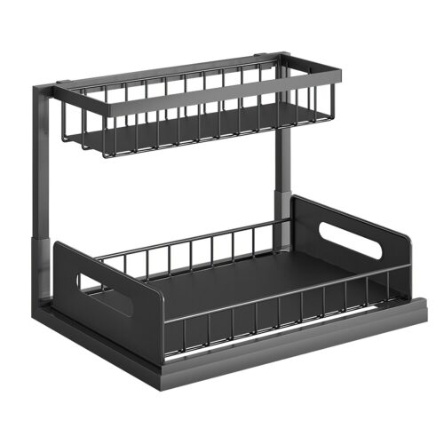 s-l1600 - 2024-01-09T144620.573 2Tier Under Sink Organizers Kitchen Cabinet Basket Storage Shelf Save Space Rack