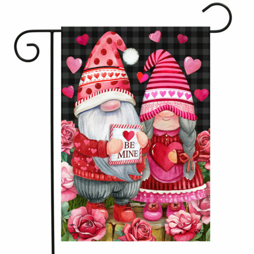 s-l1600 - 2024-01-10T093359.723 MR AND MRS VALENTINE'S DAY BE MINE GNOMES 12"x18" GARDEN FLAG BANNER