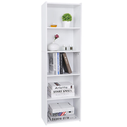 5-Tier Display Shelf Bookcase Storage Open Shelves Room Divider for Home Office