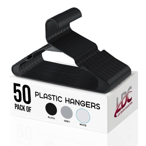 s-l1600 - 2024-01-10T162231.009 Plastic Hangers 50 Pack Light Weight Durable Slim Sleek Non Slip Cloth Hanger