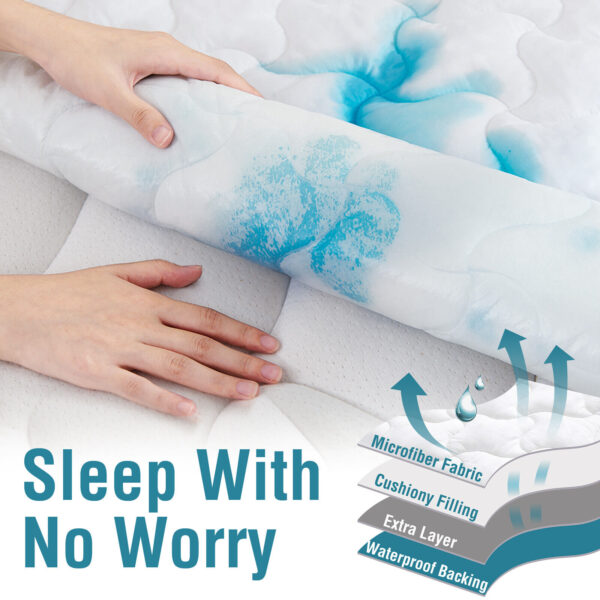 ALL Size Mattress Pad Soft Protector Quilted Cover Breathable Waterproof 2