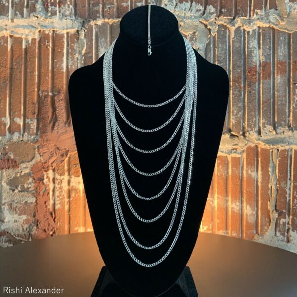 Real 925 Sterling Silver Mens Diamond Cut Curb Cuban Chain Bracelet or Necklace 1
