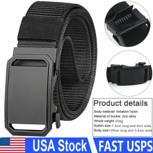 s-l1600 - 2024-01-11T162400.983 Men's Tactical Belt Alloy Automatic Buckle Canvas Belt Quick Release Gun Belt