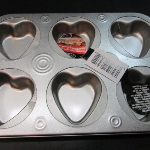 s-l1600 - 2024-01-11T163807.399 New Six Heart Shaped Muffin Tart Bake 7x10 Tin Pan