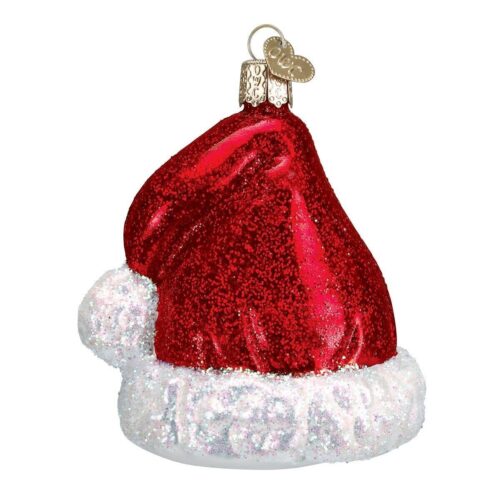 s-l1600 - 2024-01-12T130858.334 Old World Christmas Red Santa Hat Glass Tree Ornament FREE BOX 3.75 Inch 32102
