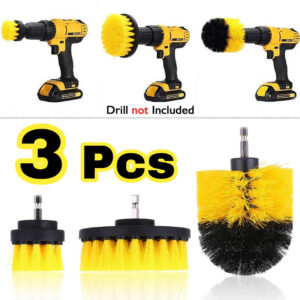 3 Pcs Drill Brushes Set Tile Grout Power Scrubber Cleaner Spin Tub Shower Wall