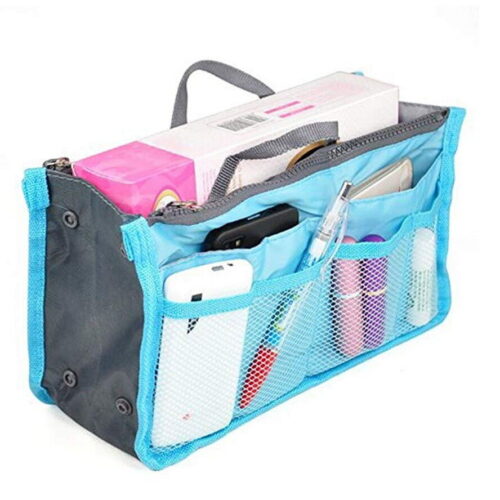 s-l1600 - 2024-01-12T134038.796 Women Multi-Pocket Travel Handbag Organizer Insert w Zipper Handles Purse Liner