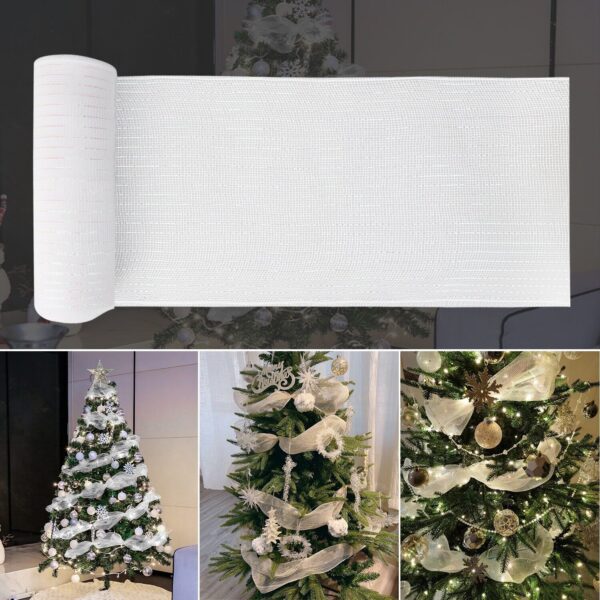 2 Rolls Metallic Deco Mesh Ribbon Christmas Tree Decor Wreaths Craft - 10''×25ft 2