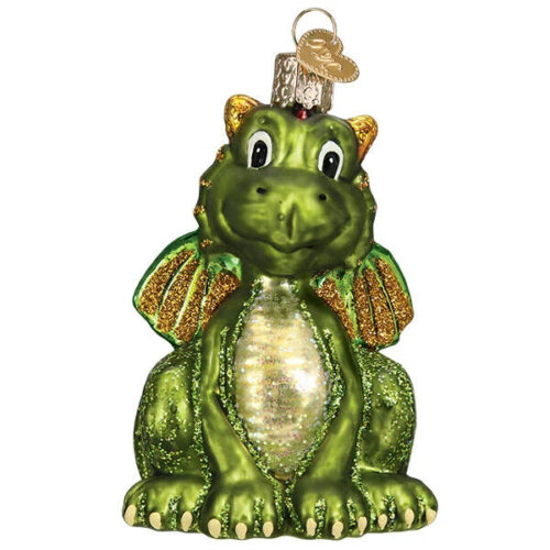 Old World Christmas LITTLE DRAGON (12575) Glass Ornament w/OWC Box