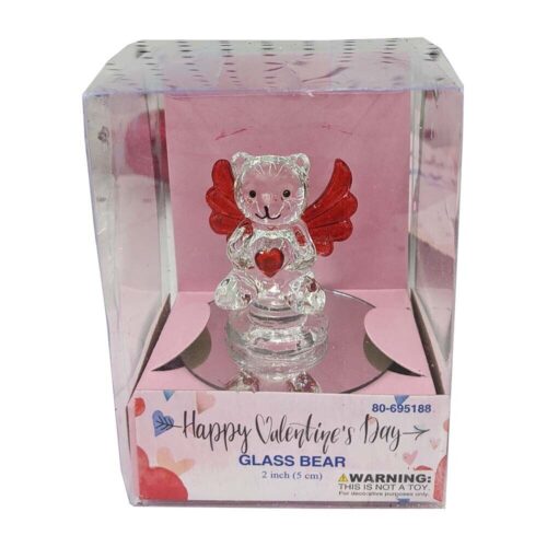 Valentine Romantic Crystal Love Bear With Wing Decor Effect Love Gift For Gril