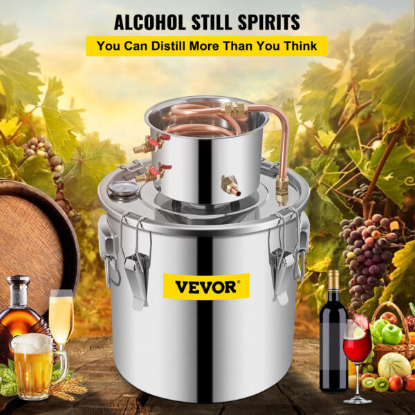 VEVOR 9.6Gal Alcohol Still Stainless Steel Boiler Water Wine Alcohol Distiller 2