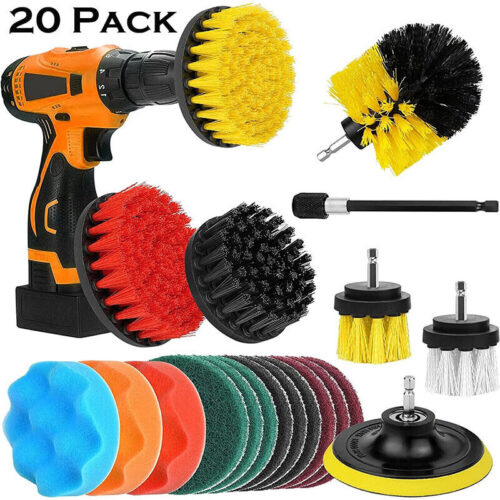 s-l1600 (37) 20 Pc Drill Brush Attachments Scrub Pad Sponge Power Scrubber Brush All Purpose