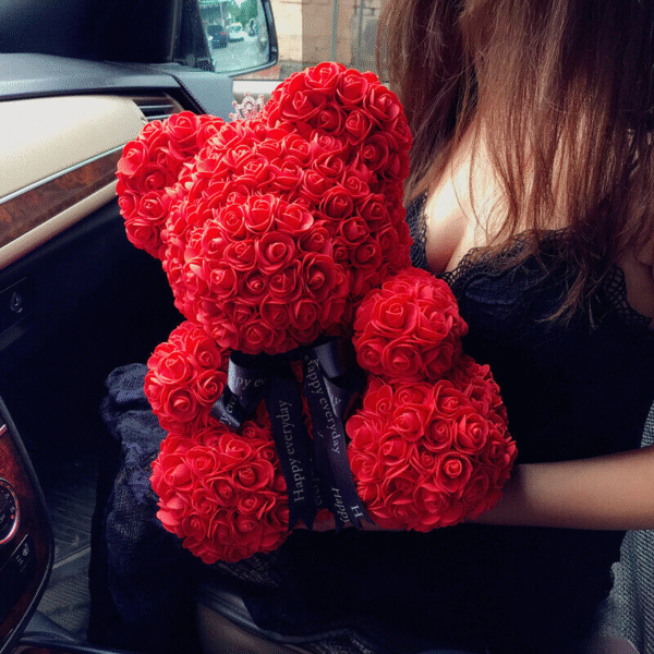 Wedding Rose Teddy Bear With Box For Women Valentines Girlfriend Birthday Gifts 2