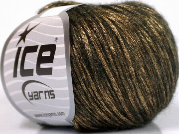 Ice ROCK STAR Yarn GOLD BLACK SOFT & SHINY Merino Wool Blend + METALLIC #51550 1