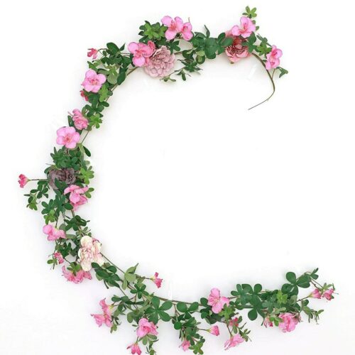 Fake Vines Artificial Flowers Cherry Blossom & Ivy Hanging Plants Greenery Garla