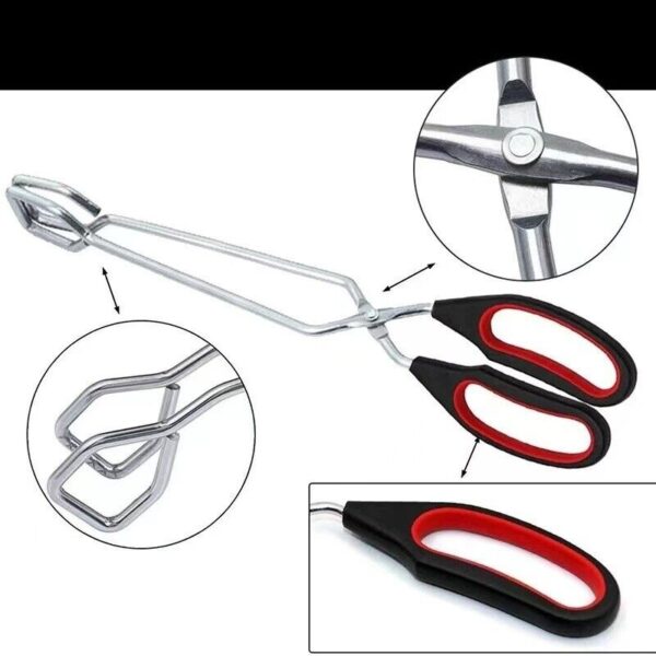 3 Pack Stainless Steel Cooking Tongs, Kitchen Scissor Utensil Food BBQ, Grilling 3