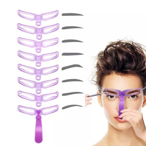 8 Styles Eyebrow Shaping Stencils Grooming Shaper Reusable Template Makeup Tool