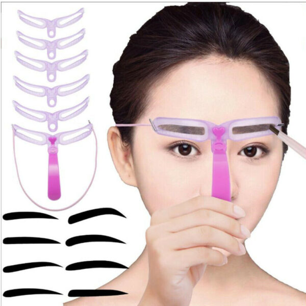 8 Styles Eyebrow Shaping Stencils Grooming Shaper Reusable Template Makeup Tool 3