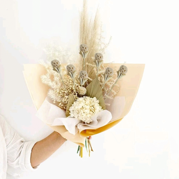 40 Balls Natural Dried Flowers Bouquet Craspedia Billy Button Flowers Stems Chri 3