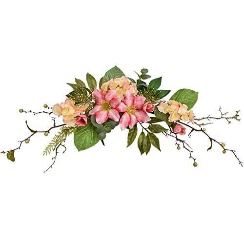 s-l960 (2) Artificial Floral Swag Flower Swag Hydrangea Greenery Swags White Wedding Arc...
