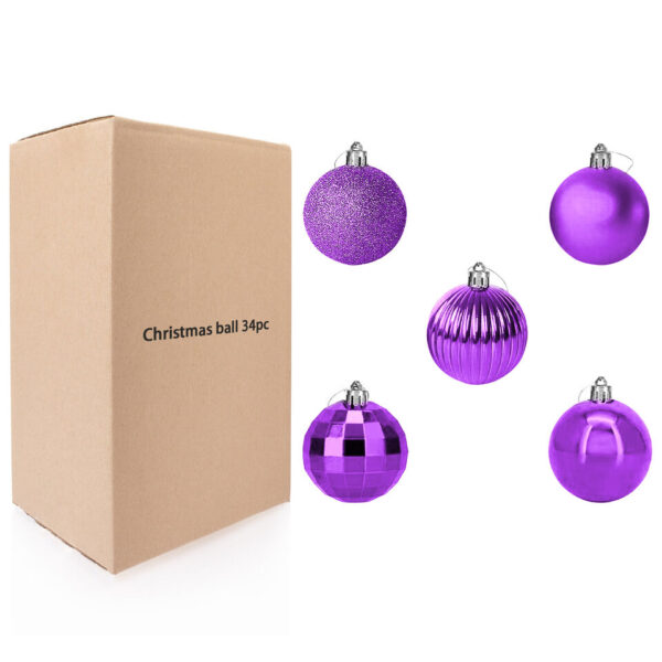 34 Pcs Christmas Glitter 1.5" Ball Ornaments Xmas Tree Ball Hanging Party Decor 1