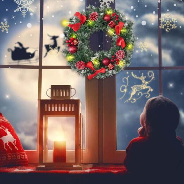 Christmas Wreath Garland Front Door Porch Wall Window Outside Ornament Lamp 1