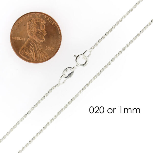 Sterling Silver Diamond Cut Rope Chain Necklace 1