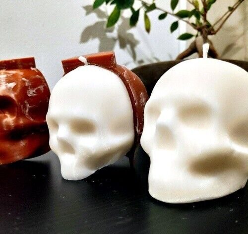 s-l960 - 2024-01-10T095612.917 Skull Candle Wax Mold - USA Made, Set of 2