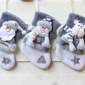 3 Pcs Christmas Stocking Xmas Embroidered Hanging Decor Luxury Gift Decor
