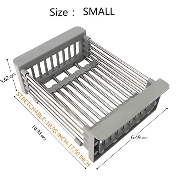 Adjustable Stainless Steel Kitchen Dish Drying Sink Rack Drain Strainer Basket 2