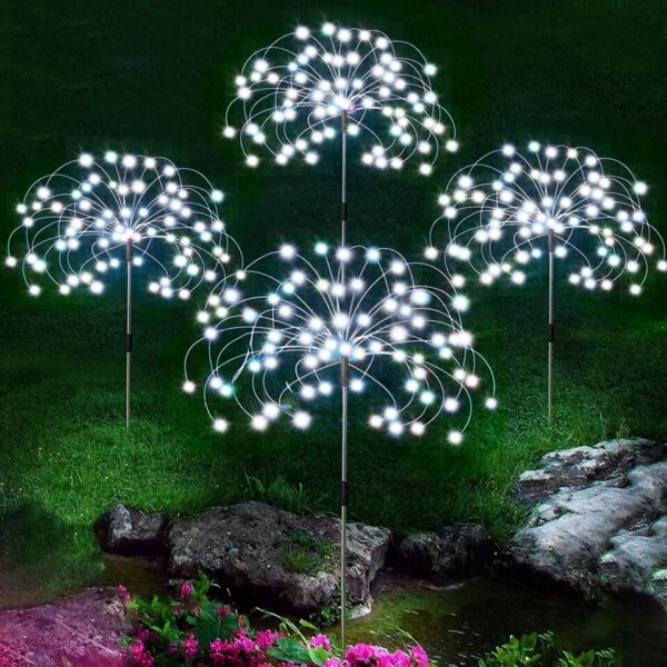 Solar Firework Lights 150 LED Outdoor Waterproof Path Lawn Garden Decor Lamp 1