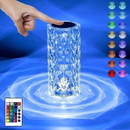 s-l960 - 2024-01-10T122634.077 Table Lamp LED Crystal Diamond Rose Night Light Touch RGB Atmosphere Bedside Bar