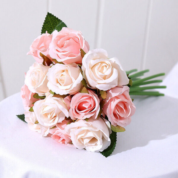 Head Silk Rose Flowers Floral Bridal Wedding Bouquet Home Party Decor 1