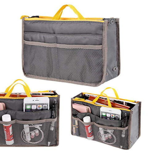 s-l960 - 2024-01-10T161556.582 Women Multi-Pocket Travel Handbag Organizer Insert w Zipper Handles Purse Liner