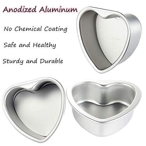 Heart Shaped Cake Pans For Valentine's Day And Home Baking 4 Inch And 6 Inch Set 3