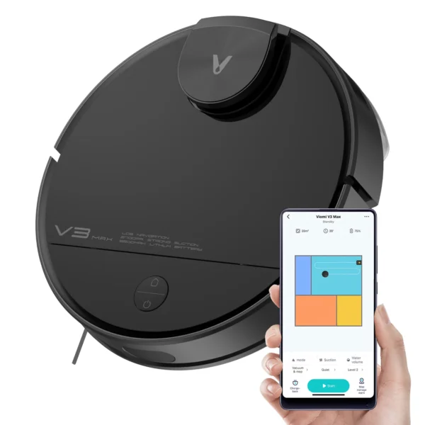 Viomi Smart Robot Vacuum V3 Max - Duster Vacuum & Mop for Multi Floors, Black 1