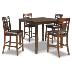 Signature Design by Ashley Bennox Counter Height Dining Table and Bar Stools Set - Casual Style, 5-Piece Set, Brown