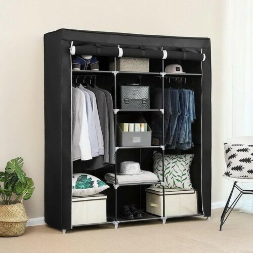 69" Portable Closet Wardrobe - Ample Clothes Storage Space Organizer Armoire