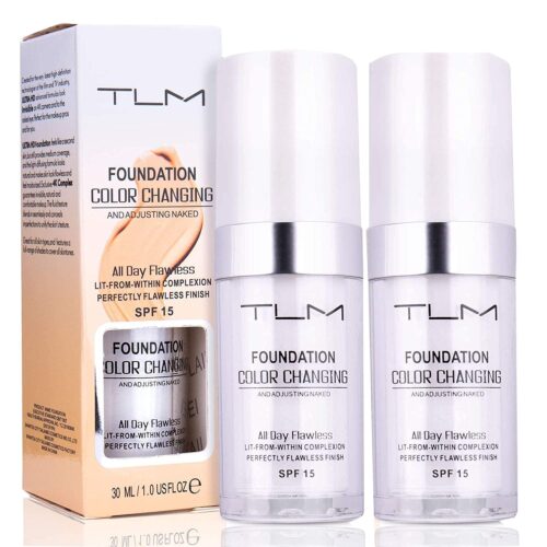 1 TLM Concealer Cover Cream - 30ml Flawless Colour Changing Foundation Makeup Base, Nude Face Liquid Cover, Moisturizing Concealer for Women & Girls (2pcs)