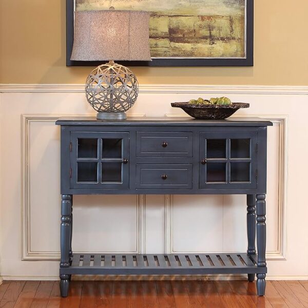 Decor Therapy Morgan Two Door Console Table - Antique Navy 2